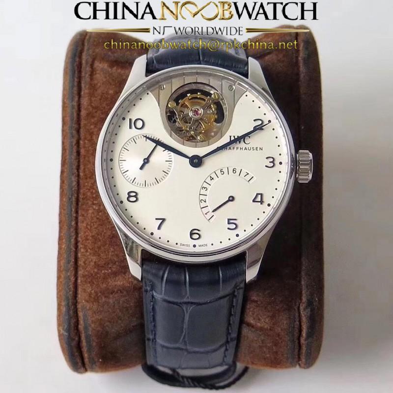 Replica IWC Portuguese Tourbillon Mystery IW504601 ZF Stainless Steel White Dial Swiss Tourbillon