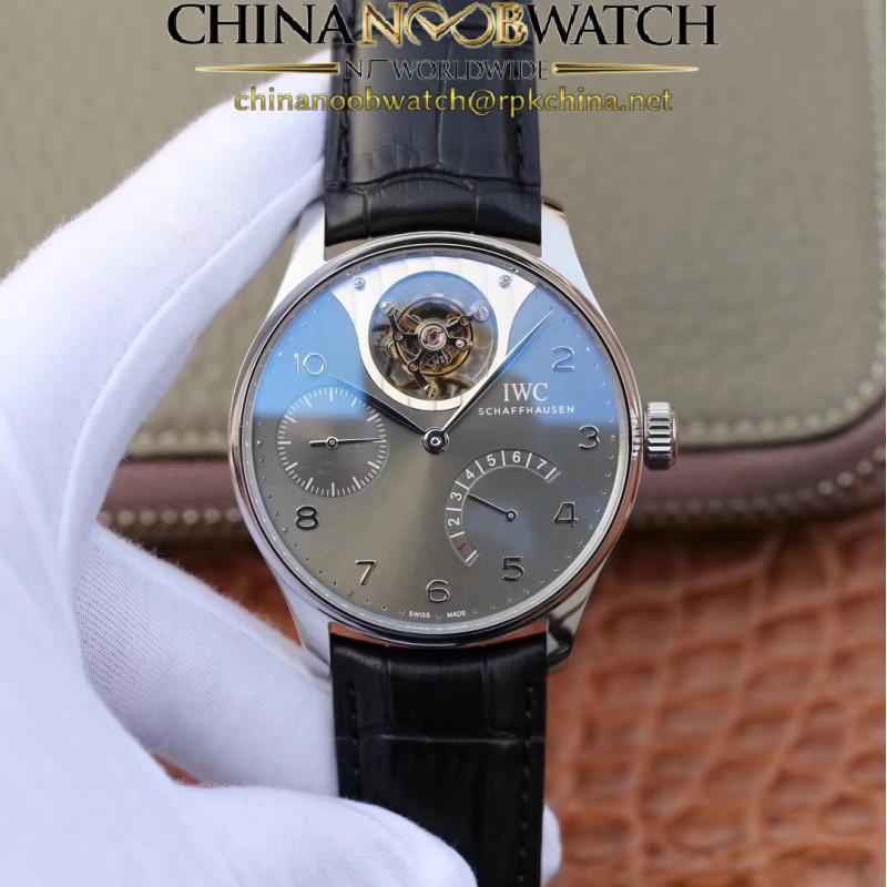 Replica IWC Portuguese Tourbillon Mystery IW504601 ZF Stainless Steel Anthracite Dial Swiss Tourbillon