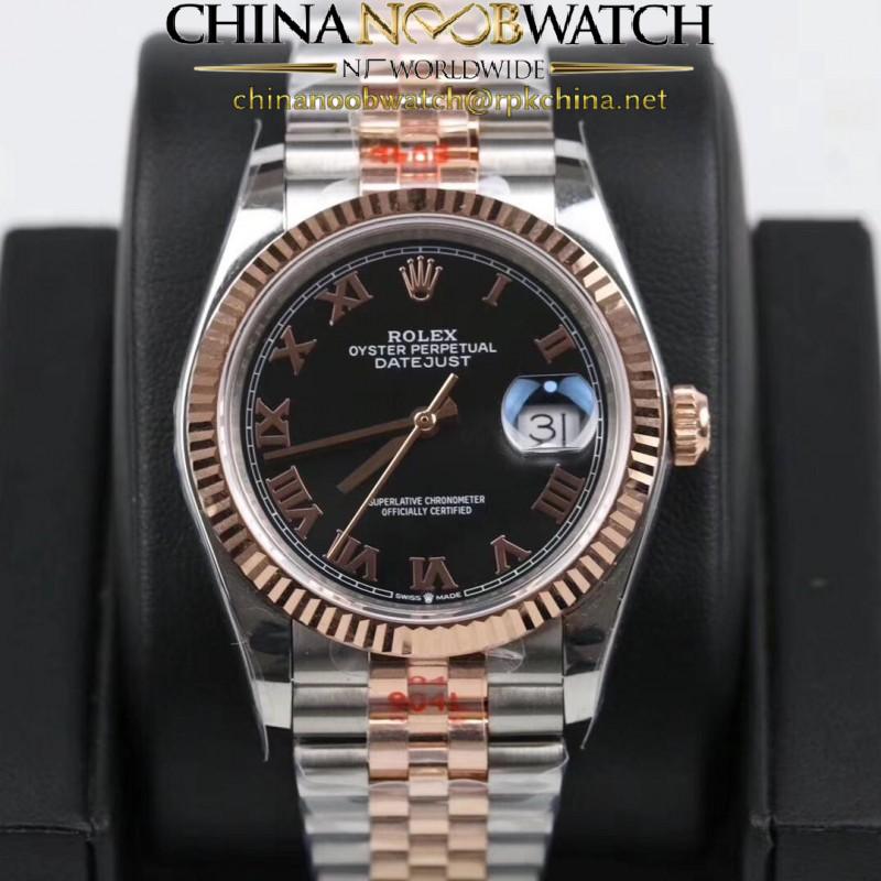 Replica Rolex Datejust 36MM 116231 GM Stainless Steel 904L & Rose Gold Black Dial Swiss 2824-2