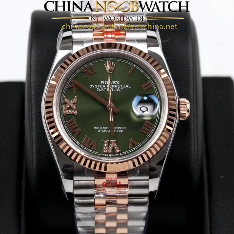 Replica Rolex Datejust 36MM 116231 GM Stainless Steel 904L & Rose Gold Green Dial Swiss 2824-2