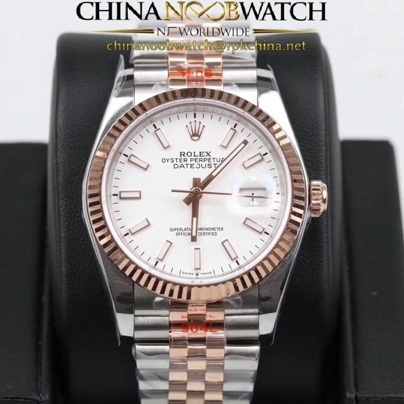 Replica Rolex Datejust 36MM 116231 GM Stainless Steel 904L & Rose Gold White Dial Swiss 2824-2