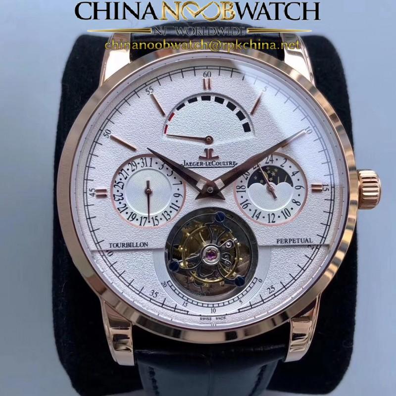 Replica Jaeger-LeCoultre Master Grande Tradition Tourbillon Noob Rose Gold White Dial Swiss Tourbillon