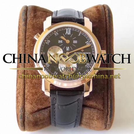 Replica Vacheron Constantin Malte Regulateur Dual Time 42005/000J K11 Rose Gold Black Dial Swiss 1206