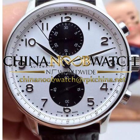 Replica IWC Portuguese IW3714 Chronograph Stainless Steel White & Black Dial Swiss IWC 89000