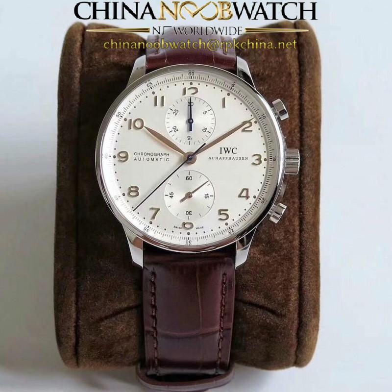 Replica IWC Portugieser Chronograph IW371445 ZF V2 Stainless Steel Silver Dial Swiss 7750