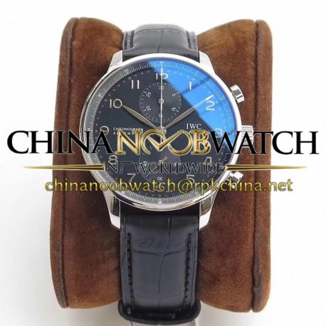 Replica IWC Portugieser Chronograph IW371447 ZF V2 Stainless Steel Black Dial Swiss 7750