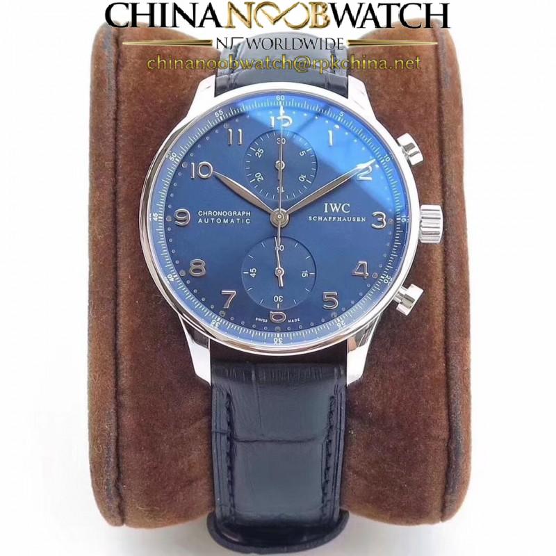 Replica IWC Portugieser Chronograph IW371491 ZF V2 Stainless Steel Blue Dial Swiss 7750