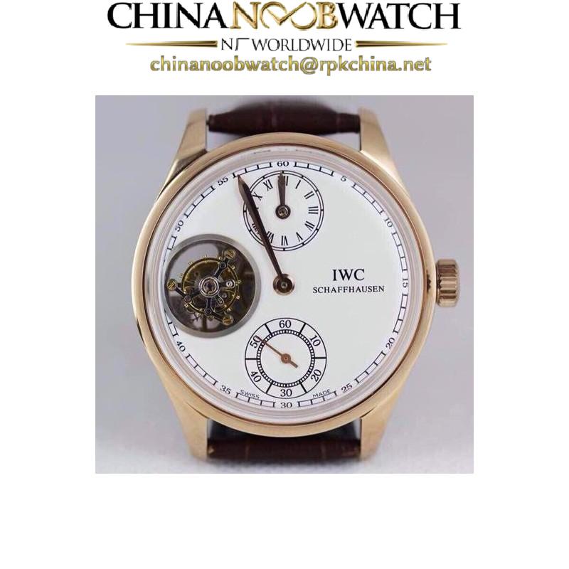 Replica IWC Portuguese Regulateur Tourbillon IW5446 Rose Gold White Dial Swiss Tourbillon