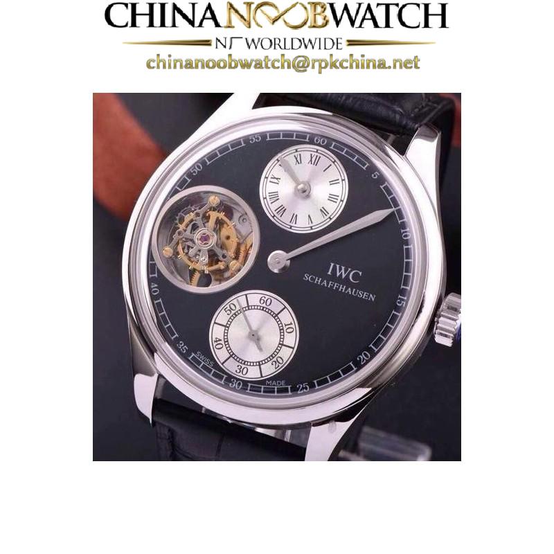 Replica IWC Portuguese Regulateur Tourbillon IW5446 Stainless Steel Black Dial Swiss Tourbillon