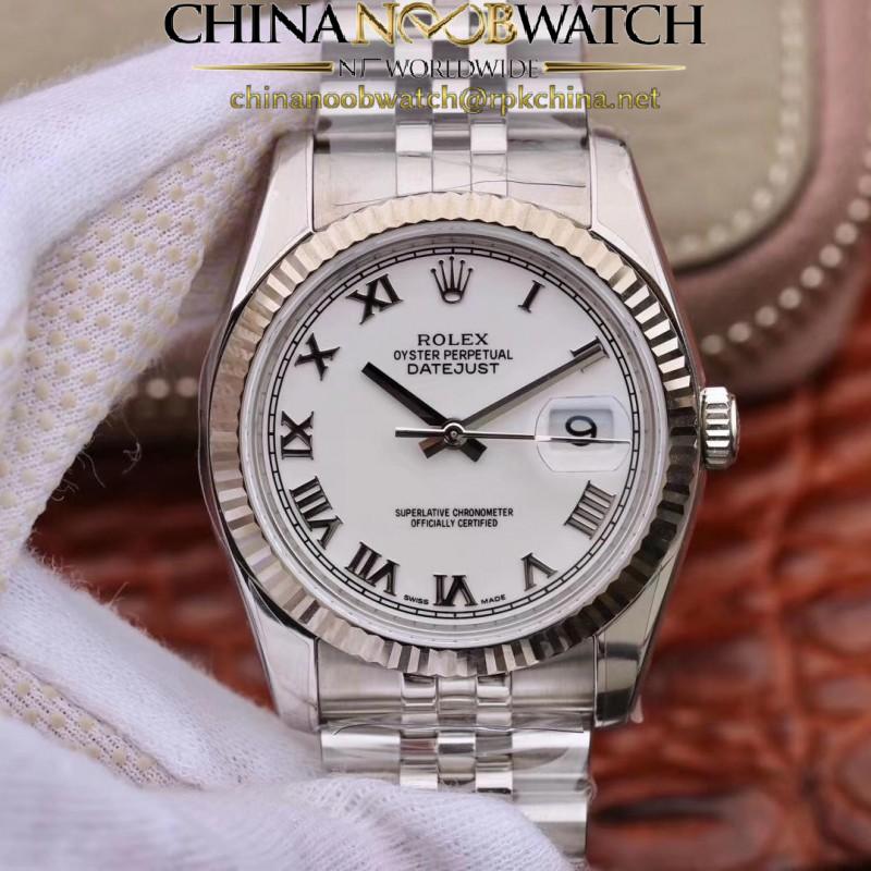 Replica Rolex Datejust 36MM 116234 AR V2 Stainless Steel 904L White Dial Swiss 3135