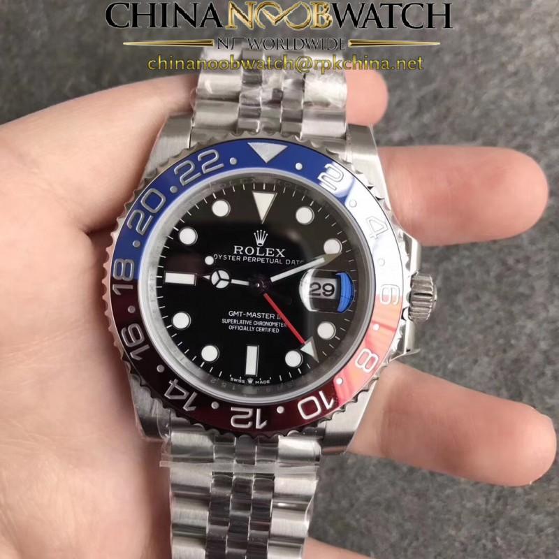 Replica Rolex GMT-Master II 126710BLRO EW Stainless Steel Black Dial Swiss 2836-2