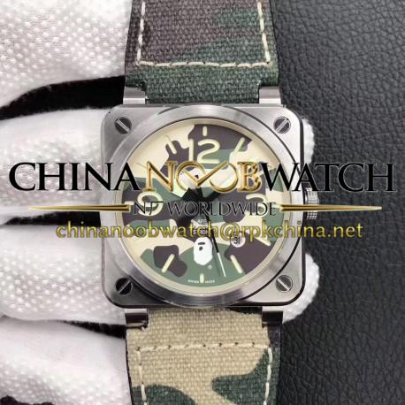 Replica Bell & Ross BR 03-92 Steel Bape Noob V3 Stainless Steel Camouflage Apes Dial M9015