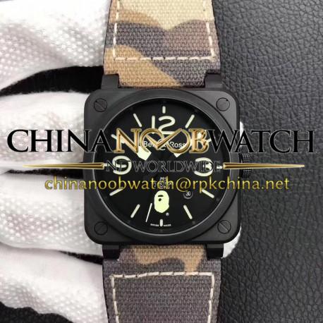 Replica Bell & Ross BR 03-92 PVD Bape Noob V3 PVD Black Apes Dial M9015