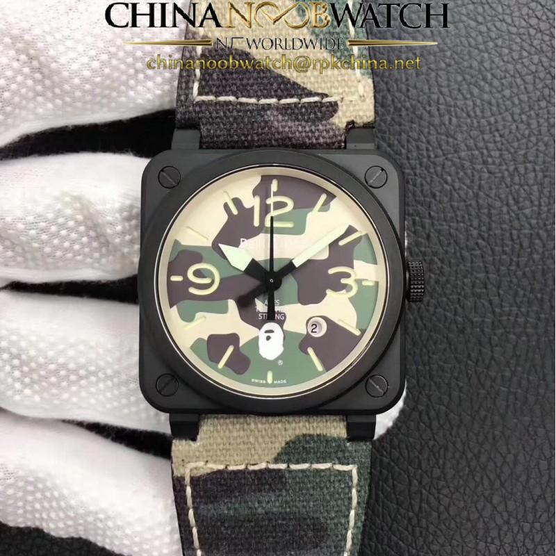 Replica Bell & Ross BR 03-92 PVD Bape Noob V3 PVD Camouflage Apes Dial M9015