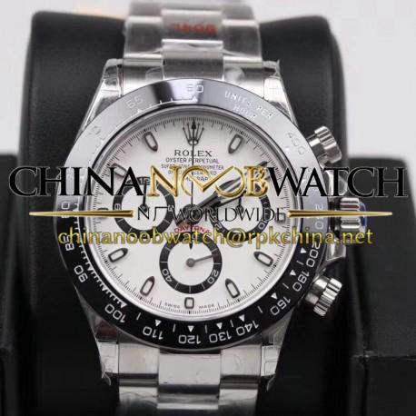 Replica Rolex Daytona Cosmograph 116500LN GM Stainless Steel 904L White Dial Swiss 4130 Run 6@SEC