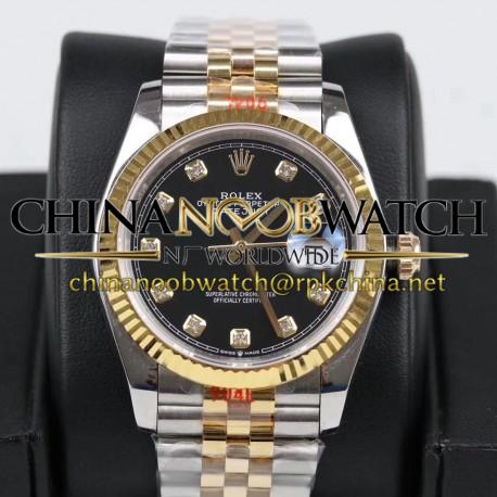 Replica Rolex Datejust 36MM 116233 GM Stainless Steel 904L & Yellow Gold Black Dial Swiss 2824-2