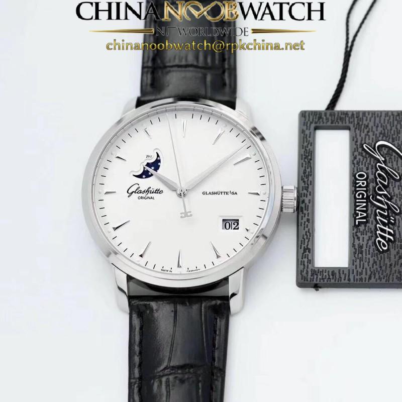 Replica Glashutte Senator Excellence Panorama Date Moon Phase 1-36-04-05-02-02 ETC Stainless Steel White Dial Swiss 36-04
