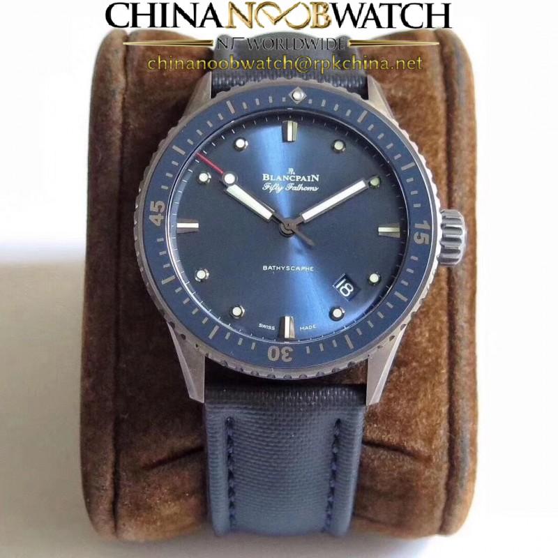 Replica Blancpain Fifty Fathoms Bathyscaphe 5000-0240-O52A ZF Ceramic Shiny Blue Dial Swiss 1315