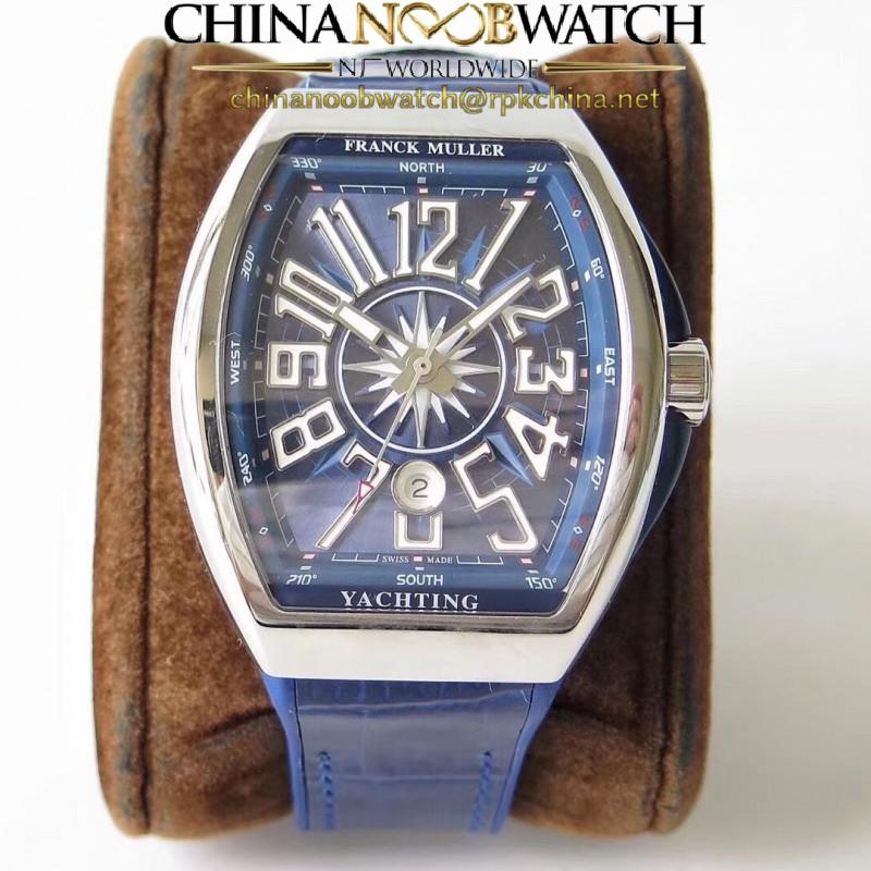 Replica Franck Muller Vanguard Yachting V45 SC DT AC BL OX Stainless Steel Blue Dial Swiss 2824-2