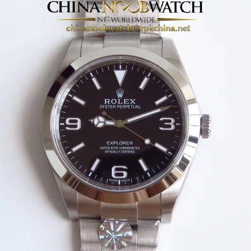 Replica Rolex Explorer 214270 AR Stainless Steel 904L Black Dial Swiss 3132