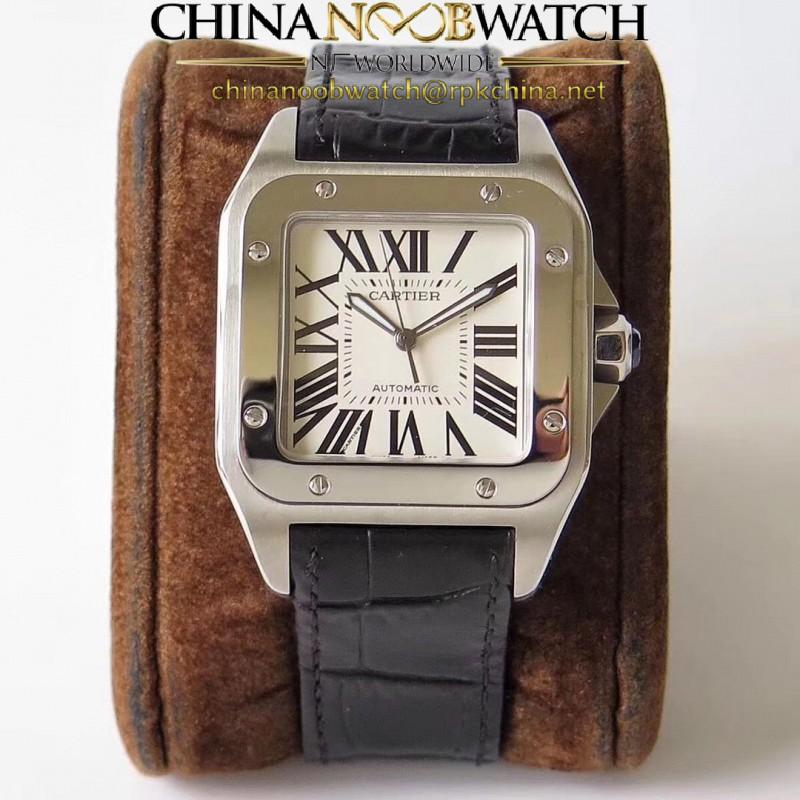 Replica Cartier Santos 100 38MM W20073X8 KZ Stainless Steel White Dial Swiss 2824-2