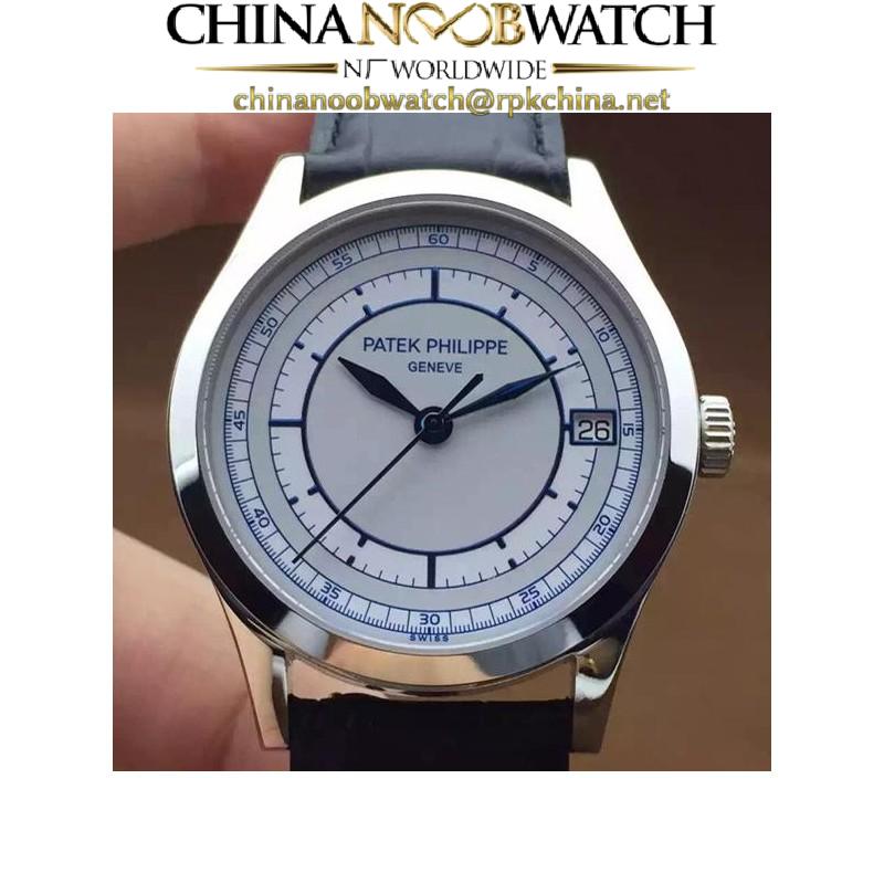 Replica Patek Philippe Calatrava 5296 Stainless Steel White & Blue Dial Swiss 324SC