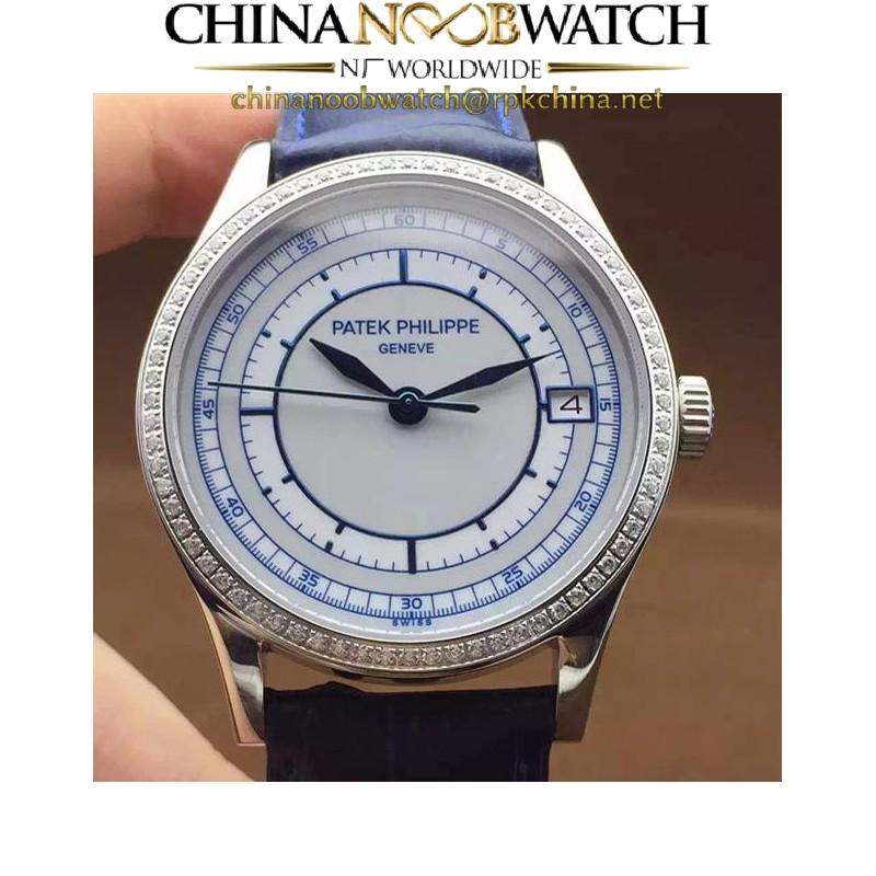 Replica Patek Philippe Calatrava 5296 Stainless Steel Diamonds Bezel Swiss 324SC