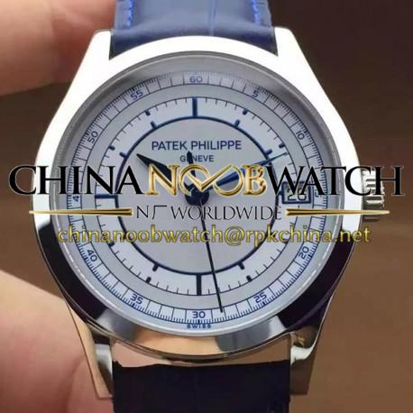 Replica Patek Philippe Calatrava 5296 Stainless Steel White & Blue Dial Swiss 324SC