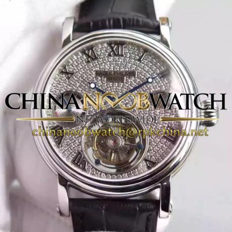 Replica Patek Philippe Tourbillon Moonphase Power Reserve Stainless Steel Diamonds Dial Swiss Tourbillon