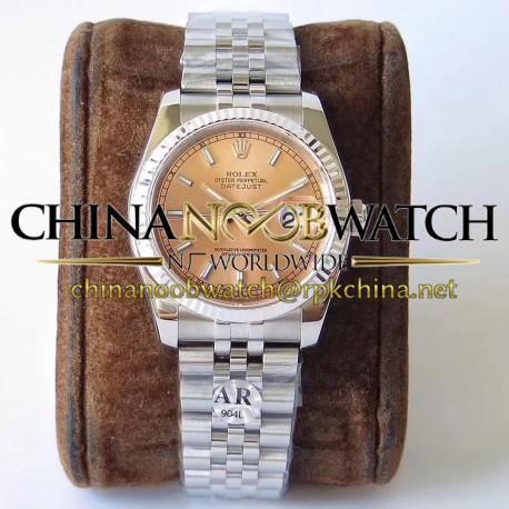 Replica Rolex Datejust 36MM 116234 AR V2 Stainless Steel 904L Rose Gold Dial Swiss 3135