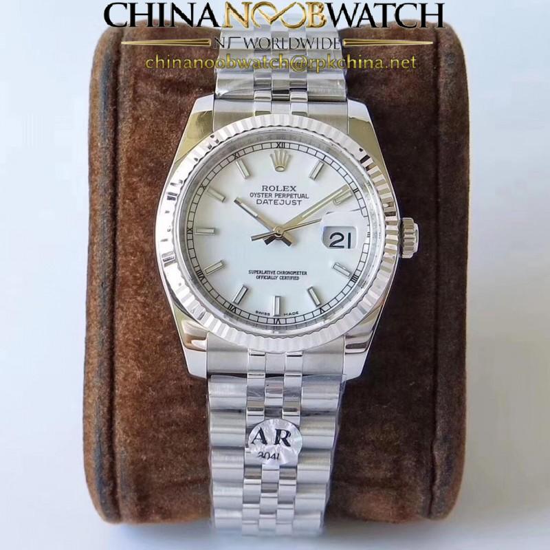 Replica Rolex Datejust 36MM 116234 AR V2 Stainless Steel 904L White Dial Swiss 3135