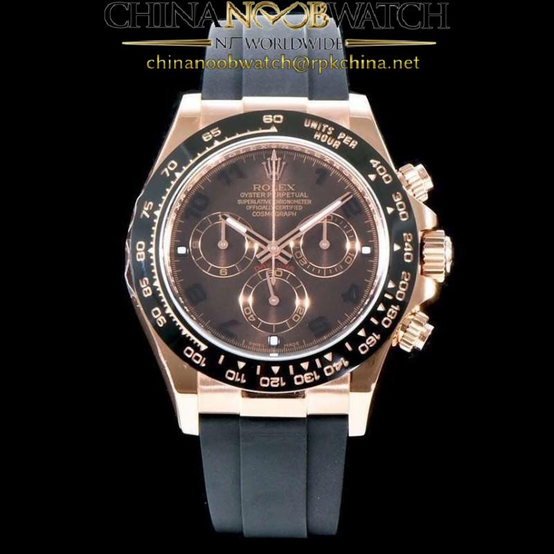 Replica Rolex Daytona Cosmograph 116515LN AR V2 Rose Gold Plated Stainless Steel 904L Chocolate Dial Swiss 4130 Run 6@SEC