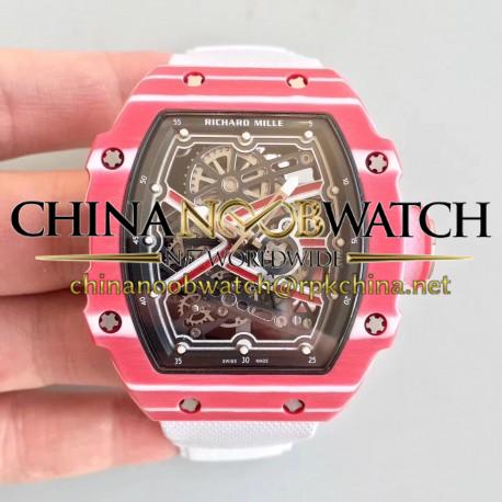 Replica Richard Mille RM67-02 High Jump Mutaz Essa Barshim RM Red Forged Carbon Black Skeleton Dial M9015