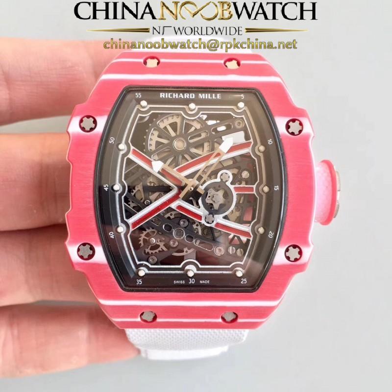 Replica Richard Mille RM67-02 High Jump Mutaz Essa Barshim RM Red Forged Carbon Black Skeleton Dial M9015