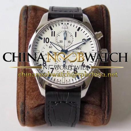 Replica IWC Pilot Chronograph Edition 150 Years 377725 ZF Stainless Steel White Dial Swiss 7750