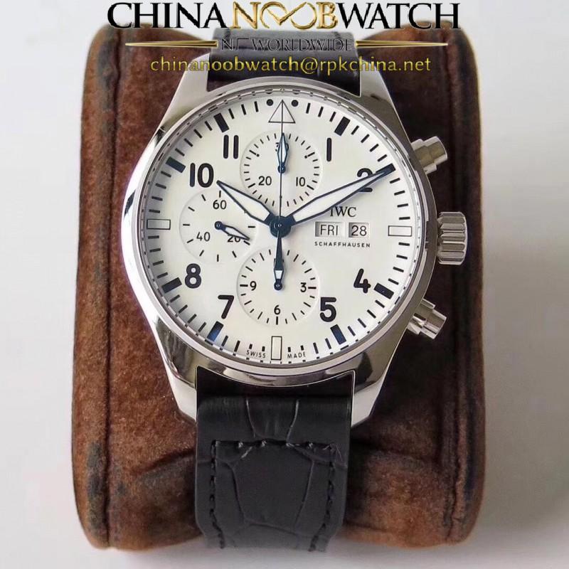 Replica IWC Pilot Chronograph Edition 150 Years 377725 ZF Stainless Steel White Dial Swiss 7750