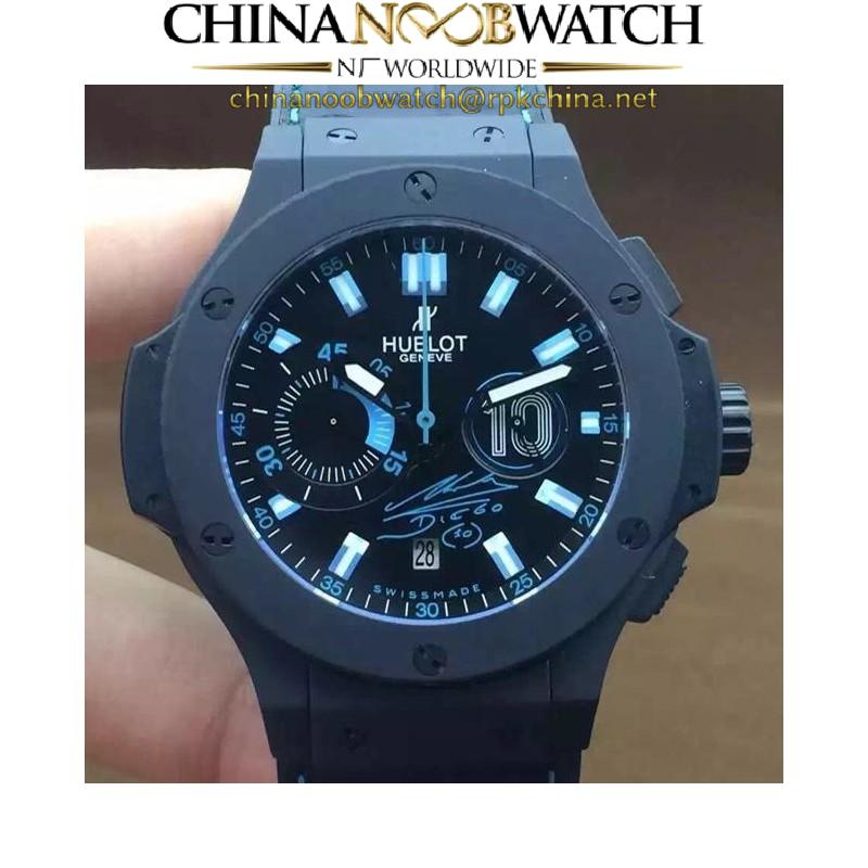 Replica Hublot Big Bang Maradona Black Ceramic Black Dial Swiss HUB4100