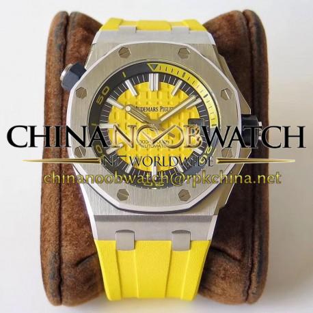 Replica Audemars Piguet Royal Oak Offshore Diver 15710ST.OO.A051CA.01 JF V8 Stainless Steel Yellow Dial Swiss 3120