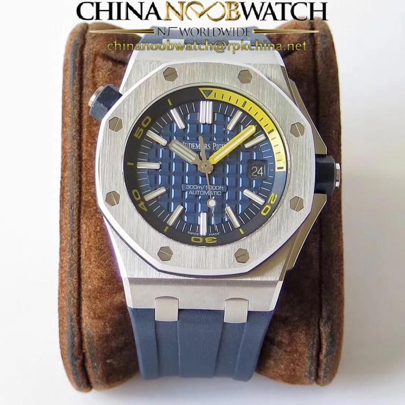 Replica Audemars Piguet Royal Oak Offshore Diver 15710ST.OO.A027CA.01 JF V8 Stainless Steel Blue Dial Swiss 3120