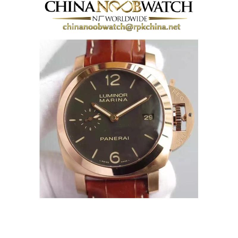 Replica Panerai Luminor Marina 1950 PAM 393 Rose Gold Black Dial Swiss P9000