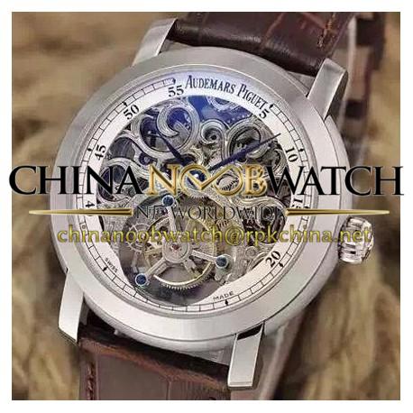 Replica Audemars Piguet Jules Audemars Tourbillon Stainless Steel Skeleton & White Dial Swiss Tourbillon