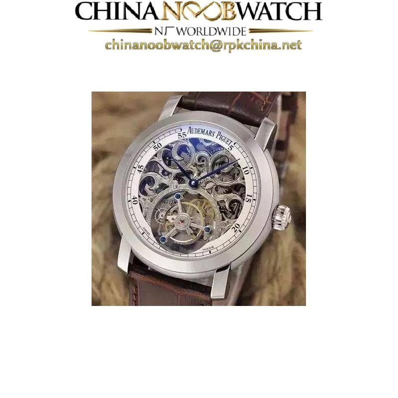 Replica Audemars Piguet Jules Audemars Tourbillon Stainless Steel Skeleton & White Dial Swiss Tourbillon