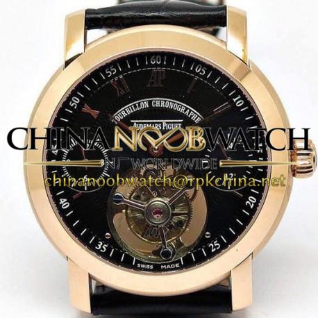 Replica Audemars Piguet Jules Audemars Tourbillon Rose Gold Black Dial Swiss Tourbillon