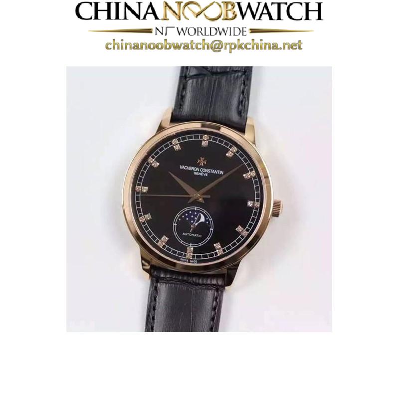 Replica Vacheron Constantin Patrimony 81180 Rose Gold Diamonds & Black Dial Swiss 2450SC