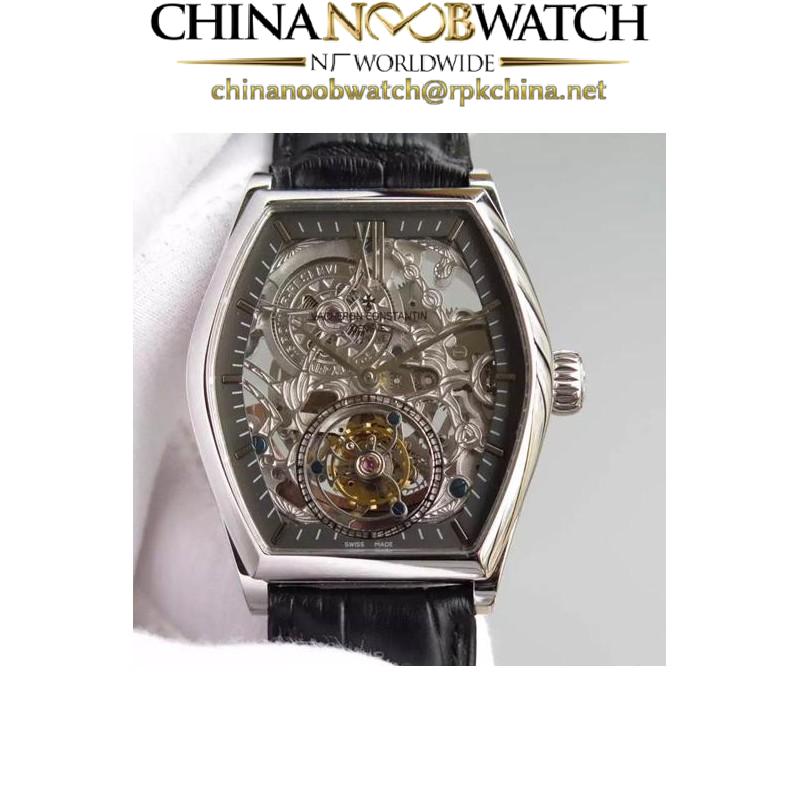 Replica Vacheron Constantin Malte Tourbillon Stainless Steel Skeleton & Black Dial Swiss Tourbillon