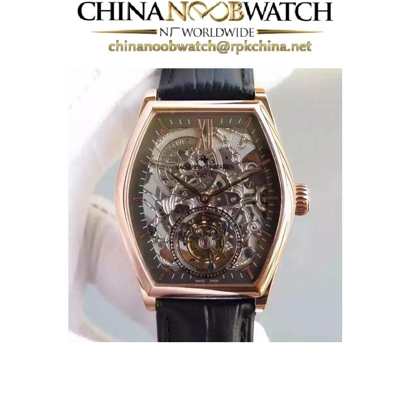 Replica Vacheron Constantin Malte Tourbillon Rose Gold Skeleton & Black Dial Swiss Tourbillon