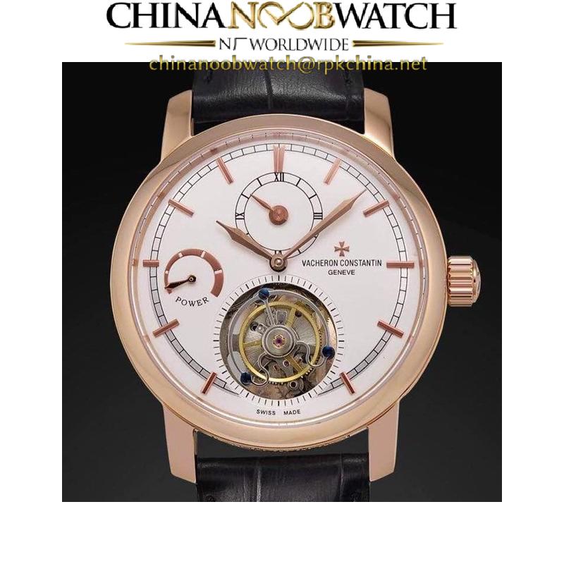 Replica Vacheron Constantin Patrimony Tourbillon Rose Gold White Dial Swiss Tourbillon