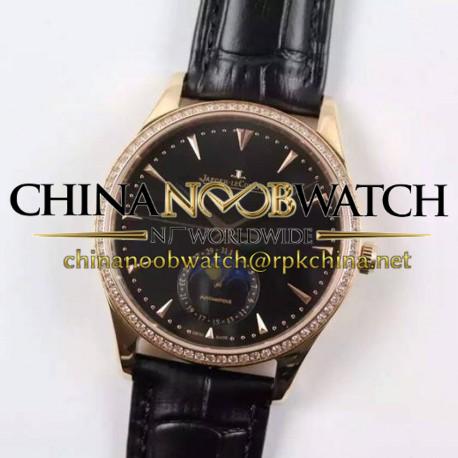 Replica Jaeger-LeCoultre Master Ultra Thin Moon Rose Gold Black Dial Swiss JLC 925