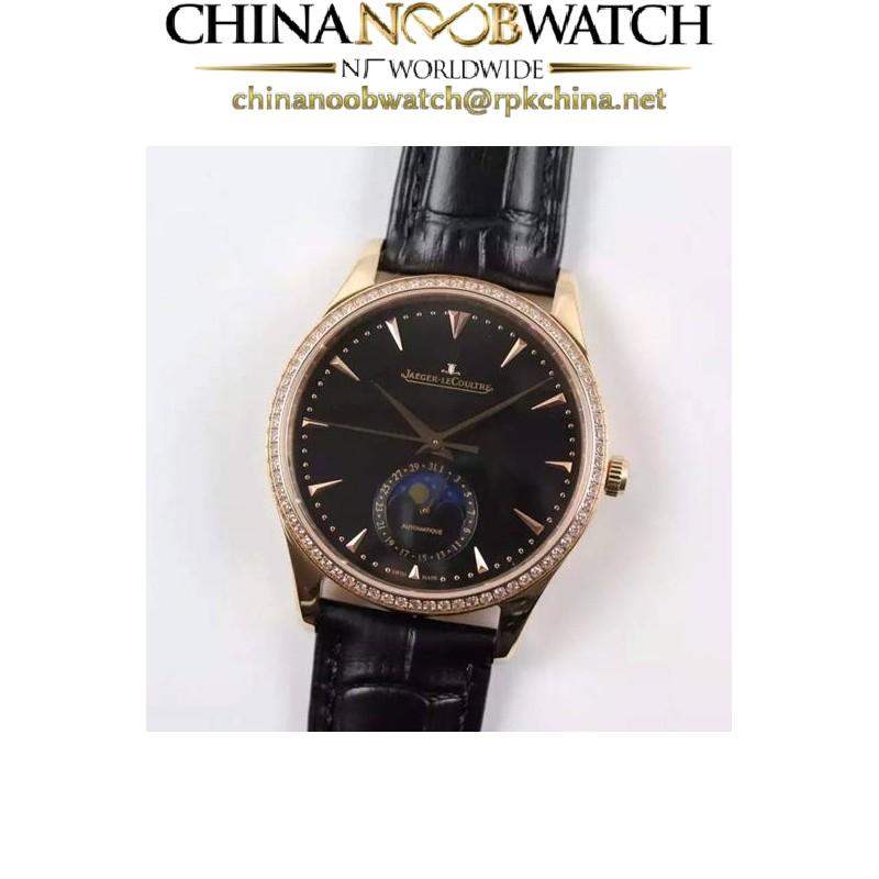 Replica Jaeger-LeCoultre Master Ultra Thin Moon Rose Gold Black Dial Swiss JLC 925