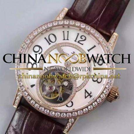 Replica Jaeger-LeCoultre Rendez Vous Tourbillon Ladies Rose Gold & Diamonds Pearl Dial Swiss Tourbillon